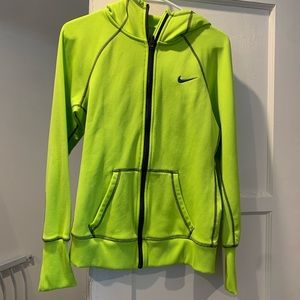 Women’s Neon Green Nike Therma Fit Hoodie, Size: Medium